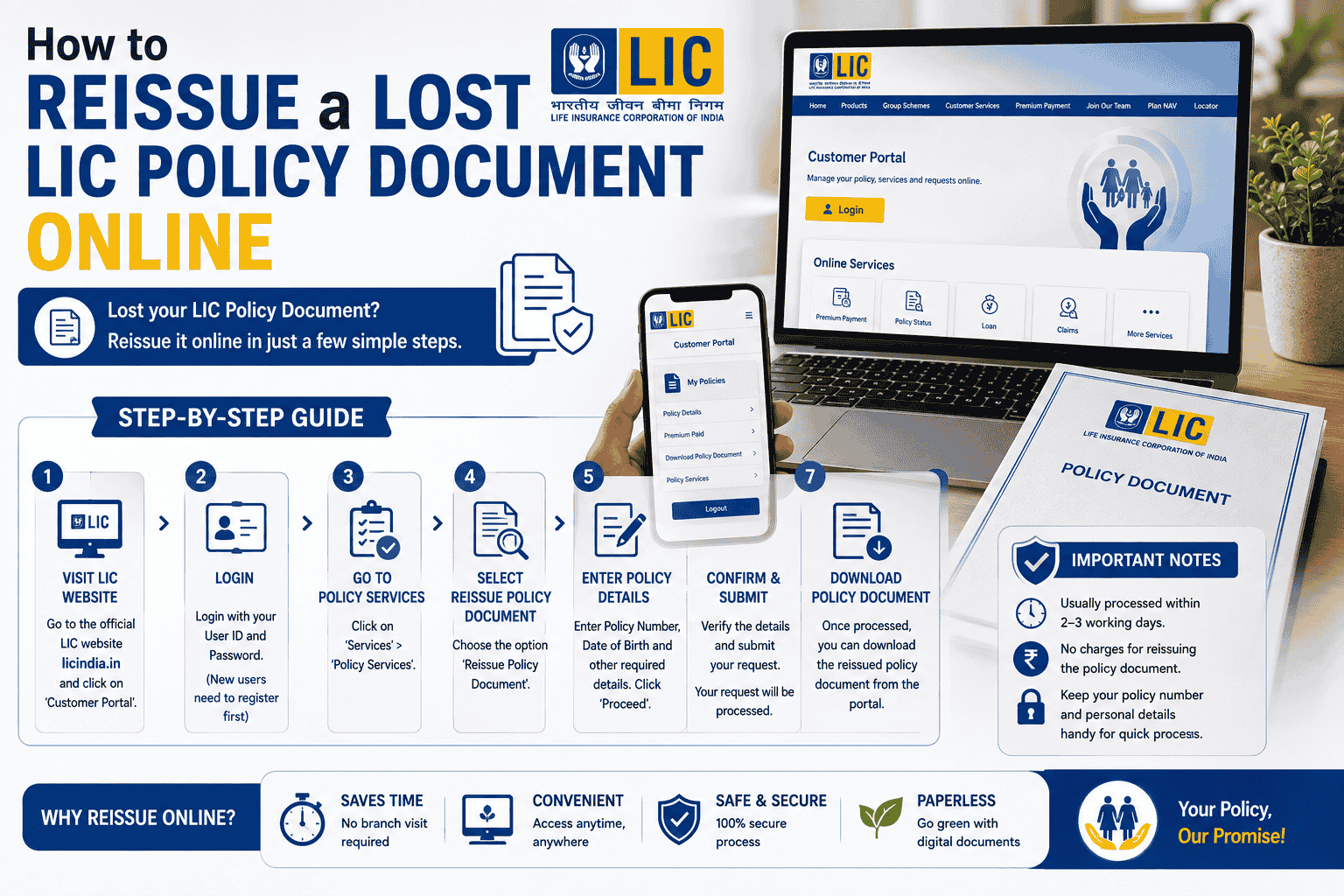 How to Reissue a Lost LIC Policy Document Online Guide